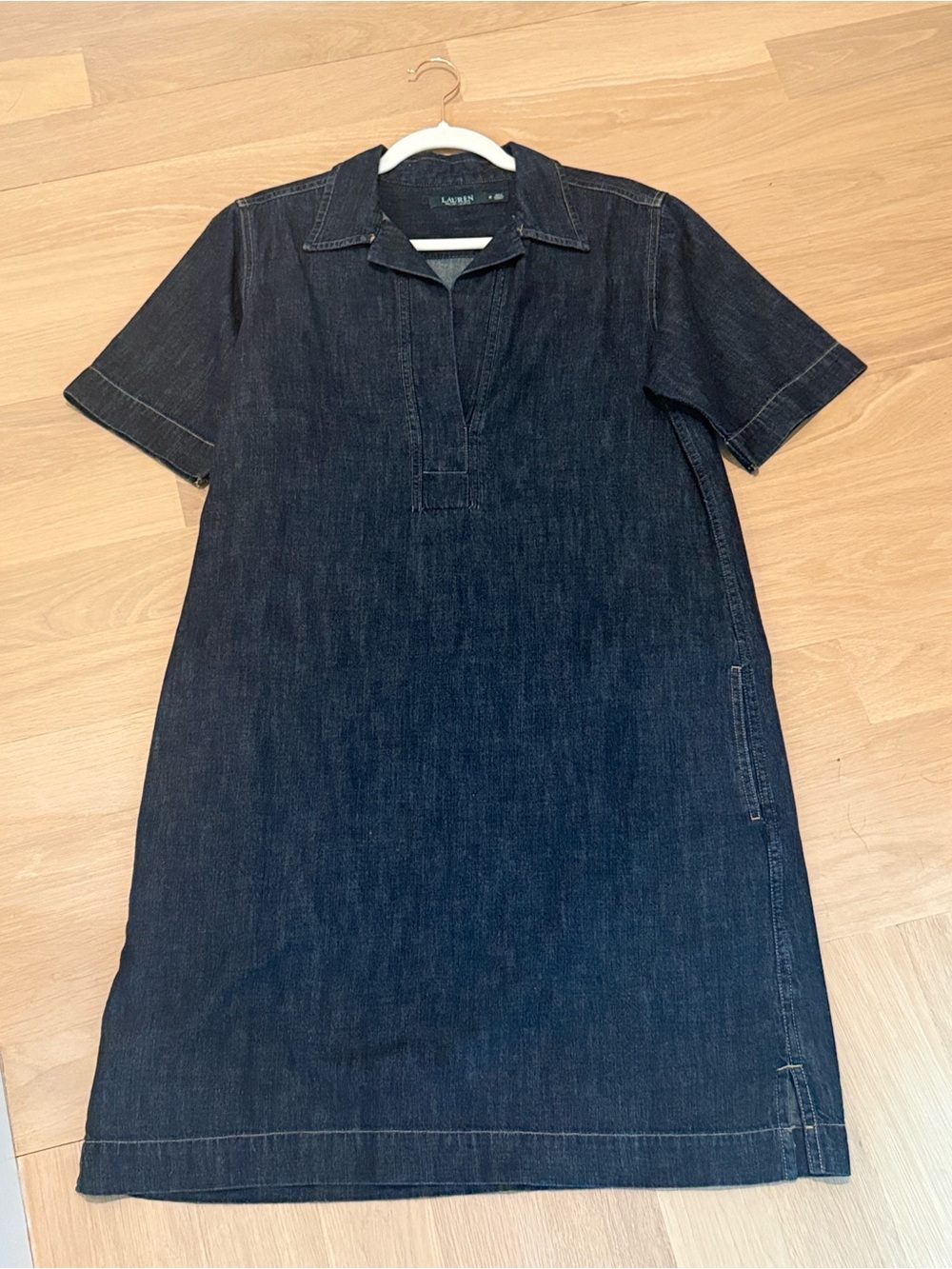 Lauren Ralph Lauren Dark Indigo Short-Sleeve Denim Shirt Dress